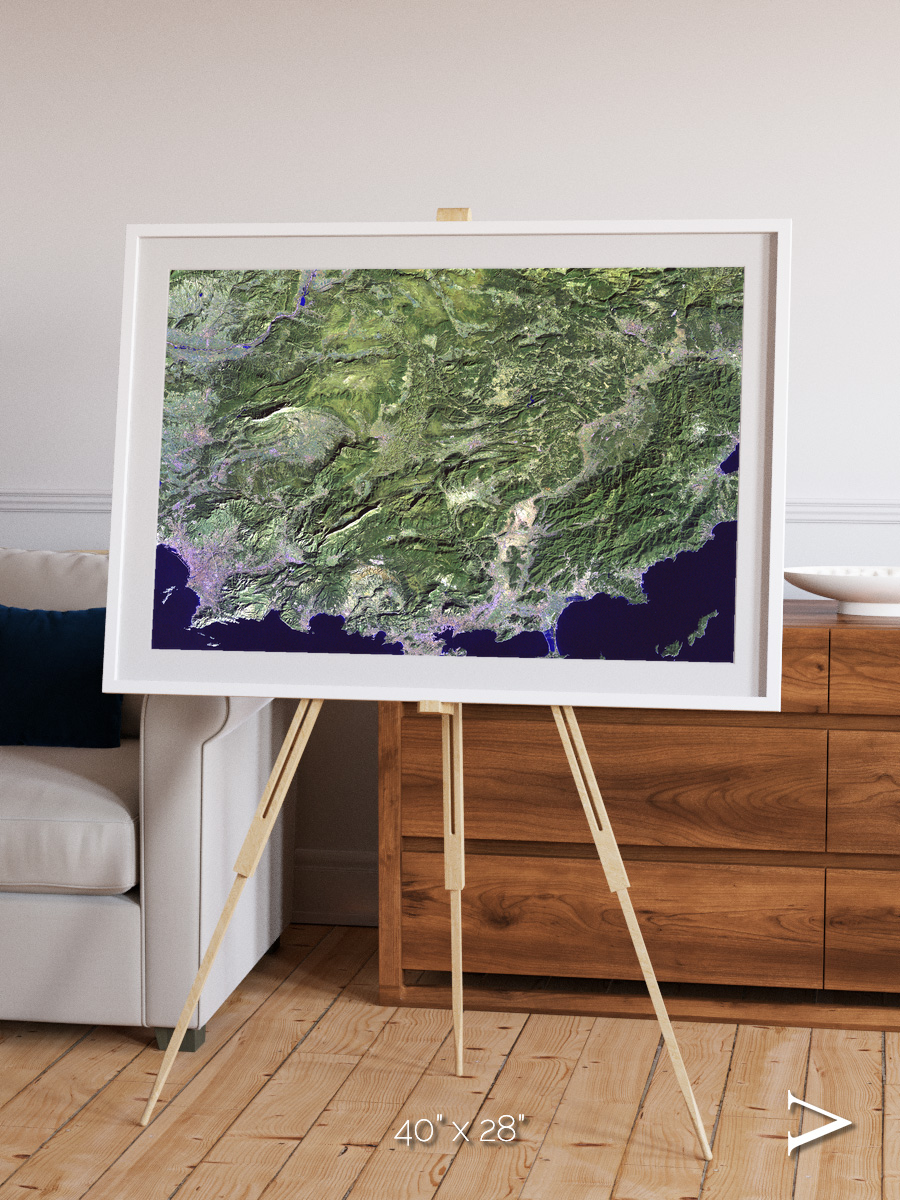 Bay and Shore, Southern Coast of France Framed & Mounted Print