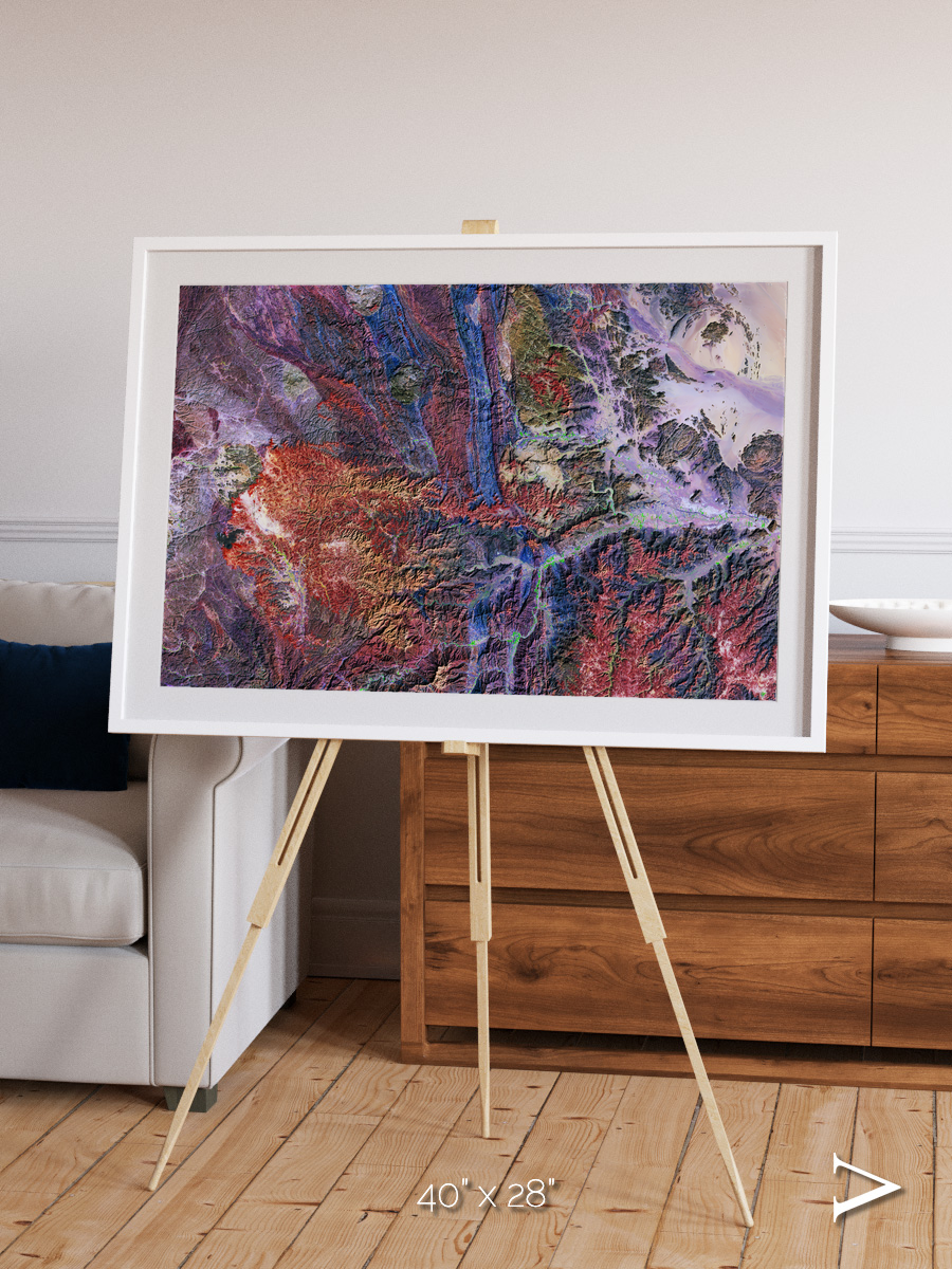 Geologic Tapestry, Asharah Fault Zone Framed & Mounted Print
