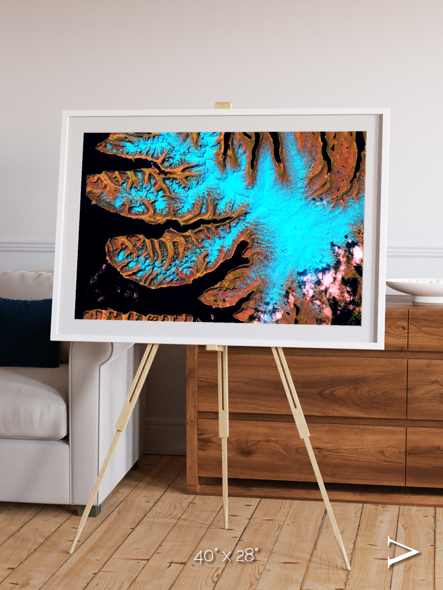 Frozen Currents, West Fjords Framed & Mounted Print