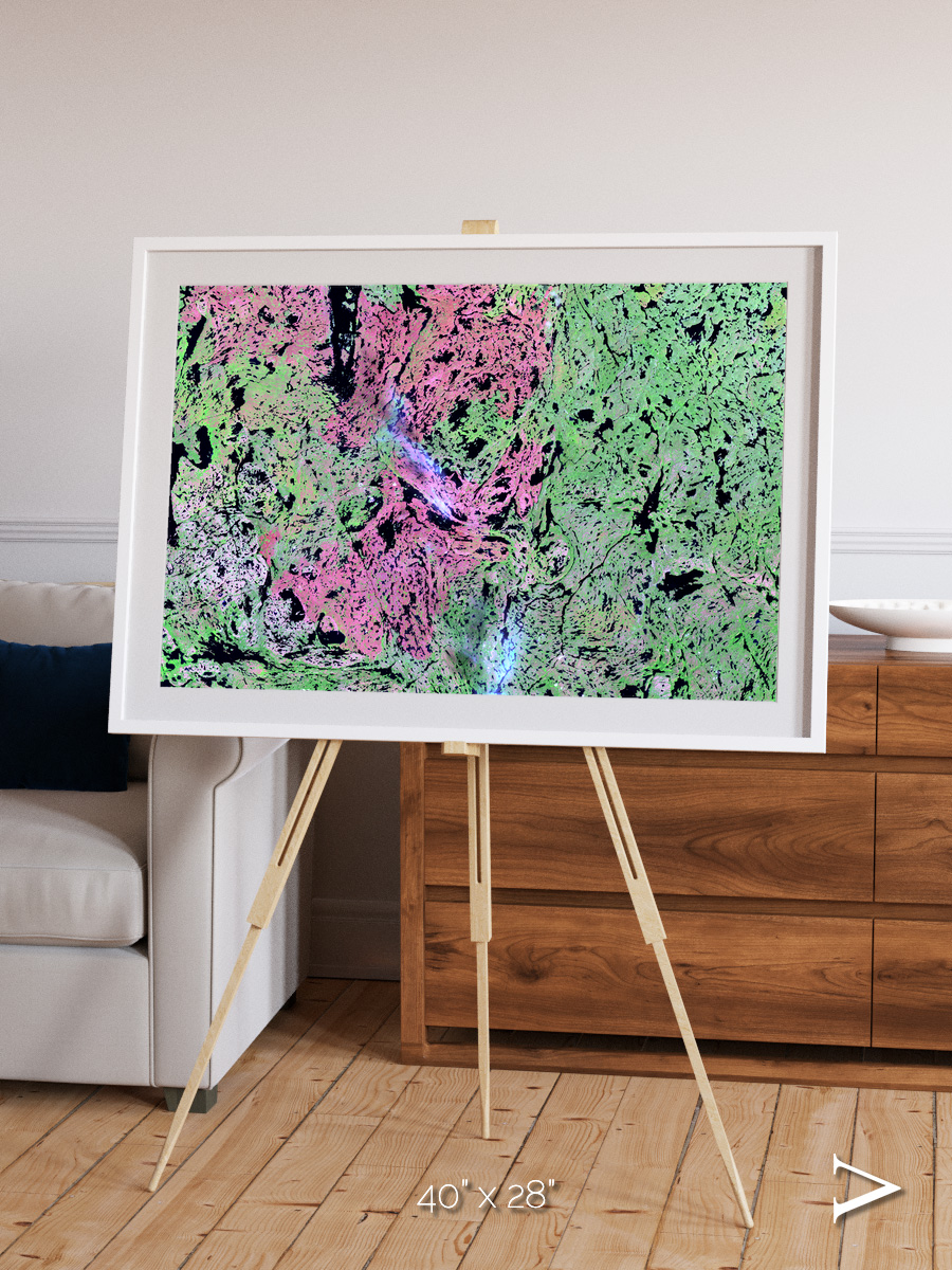 Ice River, Yellowknife Wetlands Framed & Mounted Print