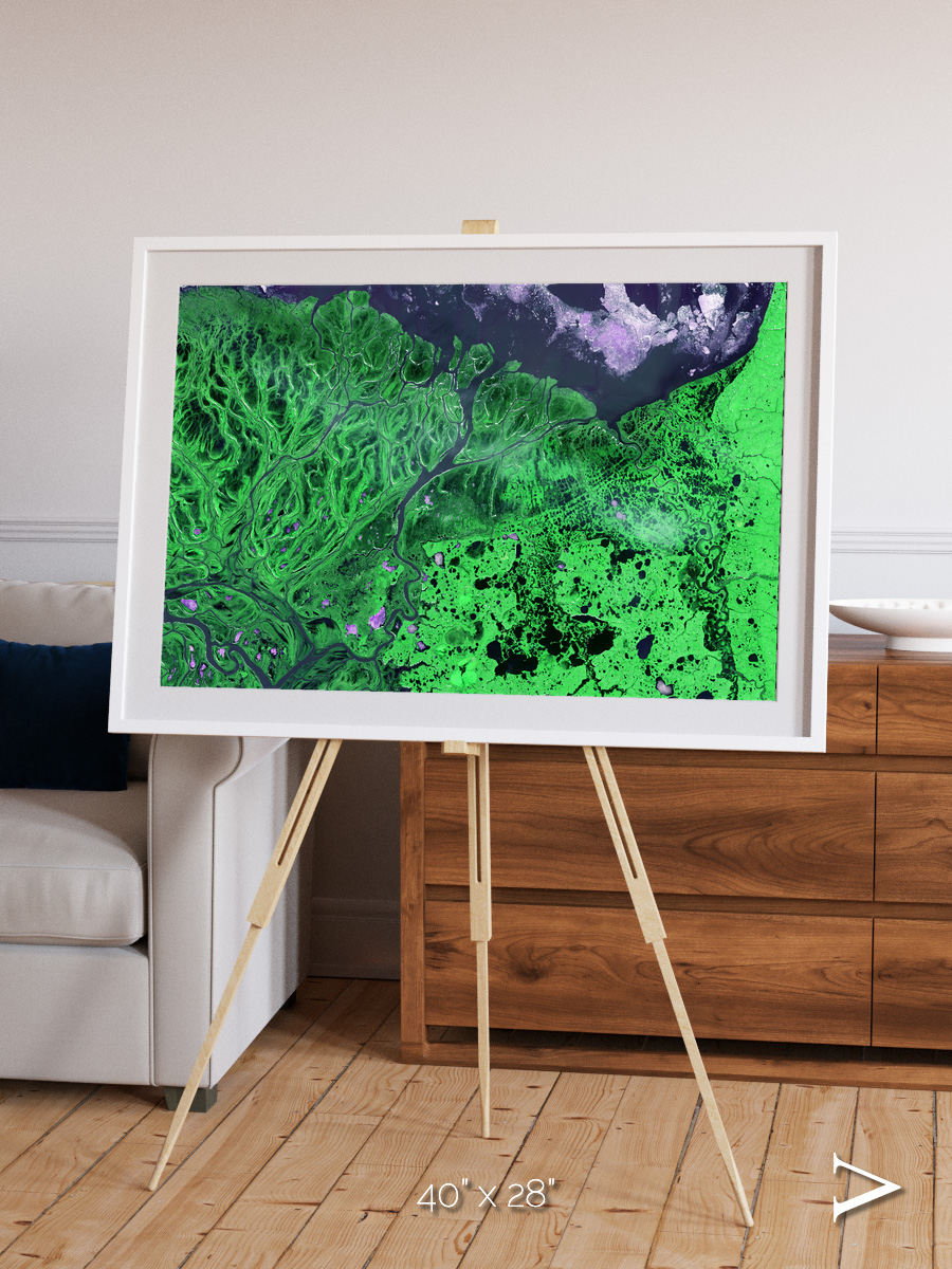 Polar Flow, Yukon Delta Framed & Mounted Print