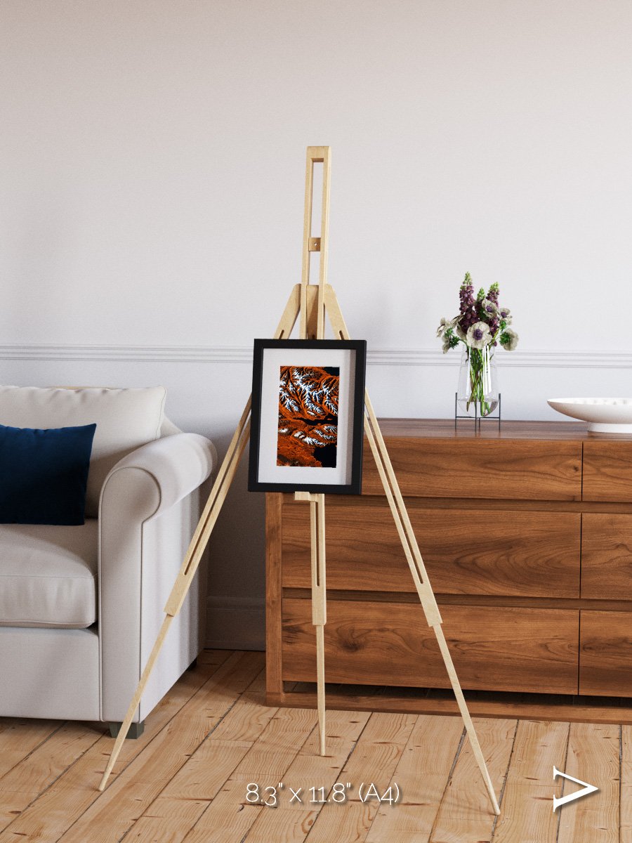 Striped Coast, Eyjafjörður Framed & Mounted Print