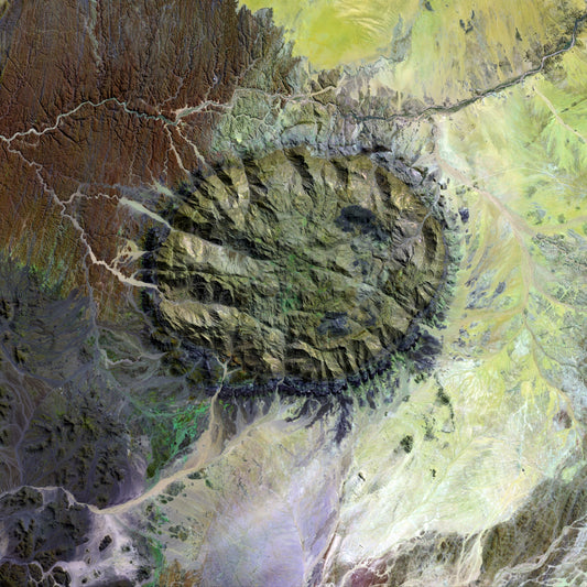 Windwritten Dunes, Brandberg Massif Framed & Mounted Print