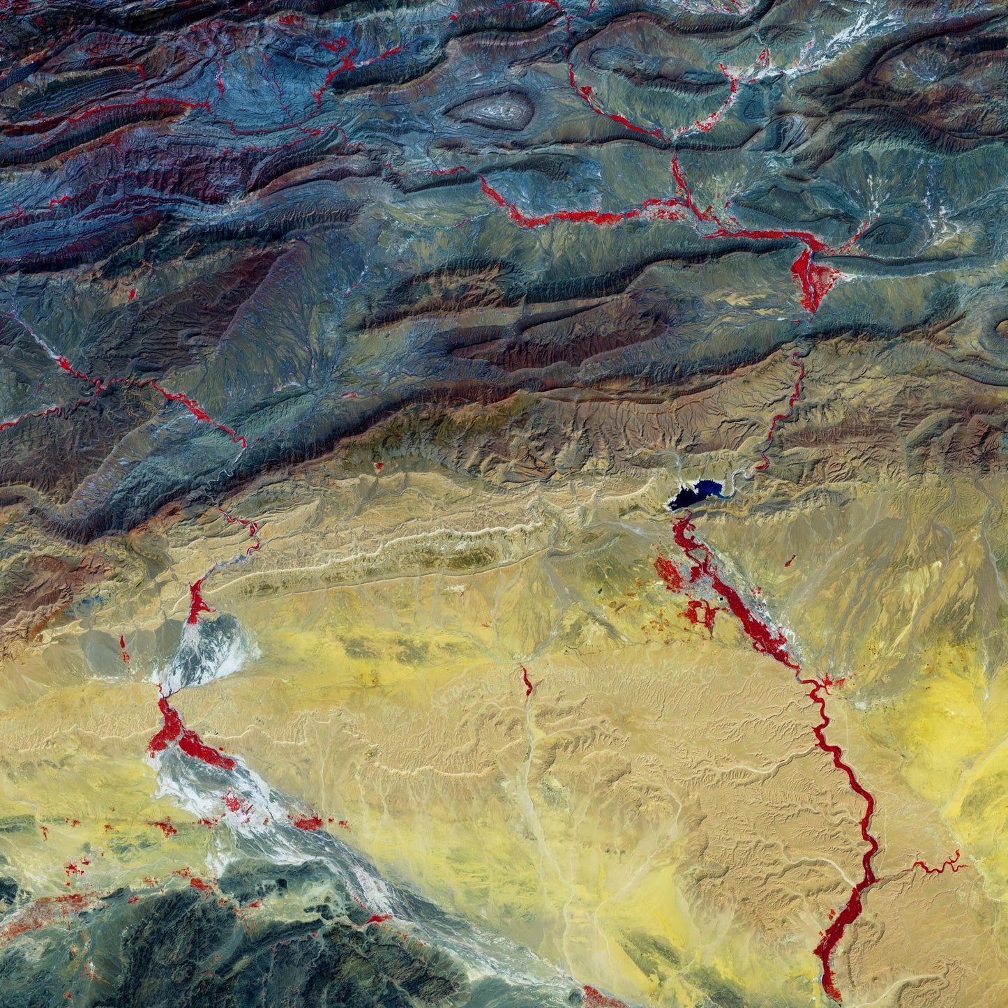 Crimson Veins, Atlas Mountains Framed & Mounted Print