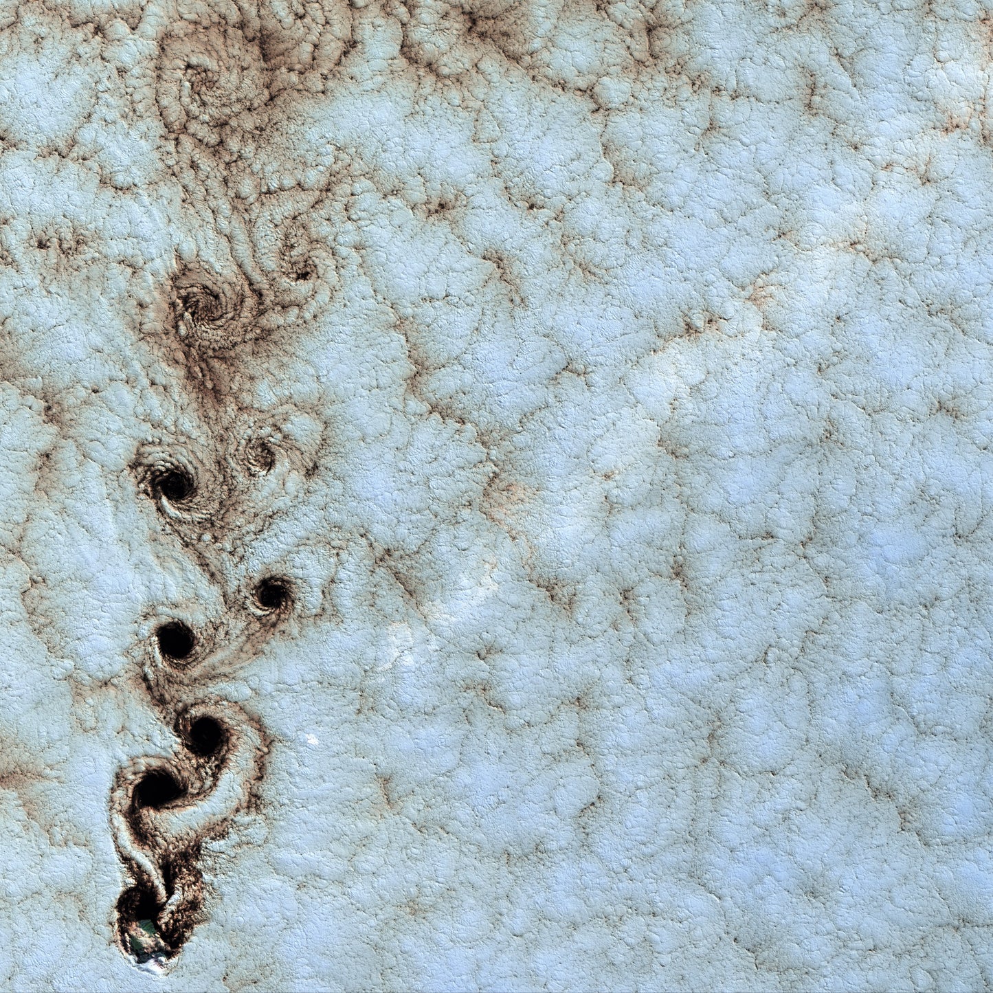 Wind Signatures, Karman Vortices Framed & Mounted Print