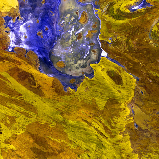Saline Patterns, Lake Disappointment Framed & Mounted Print