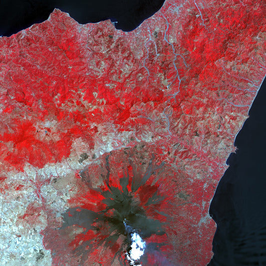 Painted Archipelago, Mt Etna Framed & Mounted Print