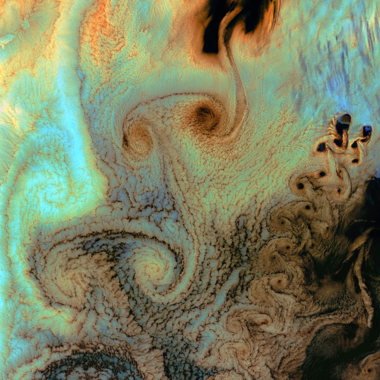 Atmospheric Patterns, Von Karman Vortices Framed & Mounted Print